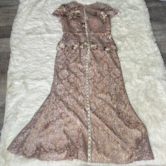 JS Collections Peplin Embroidered Lace Gown - Picture 8 of 13